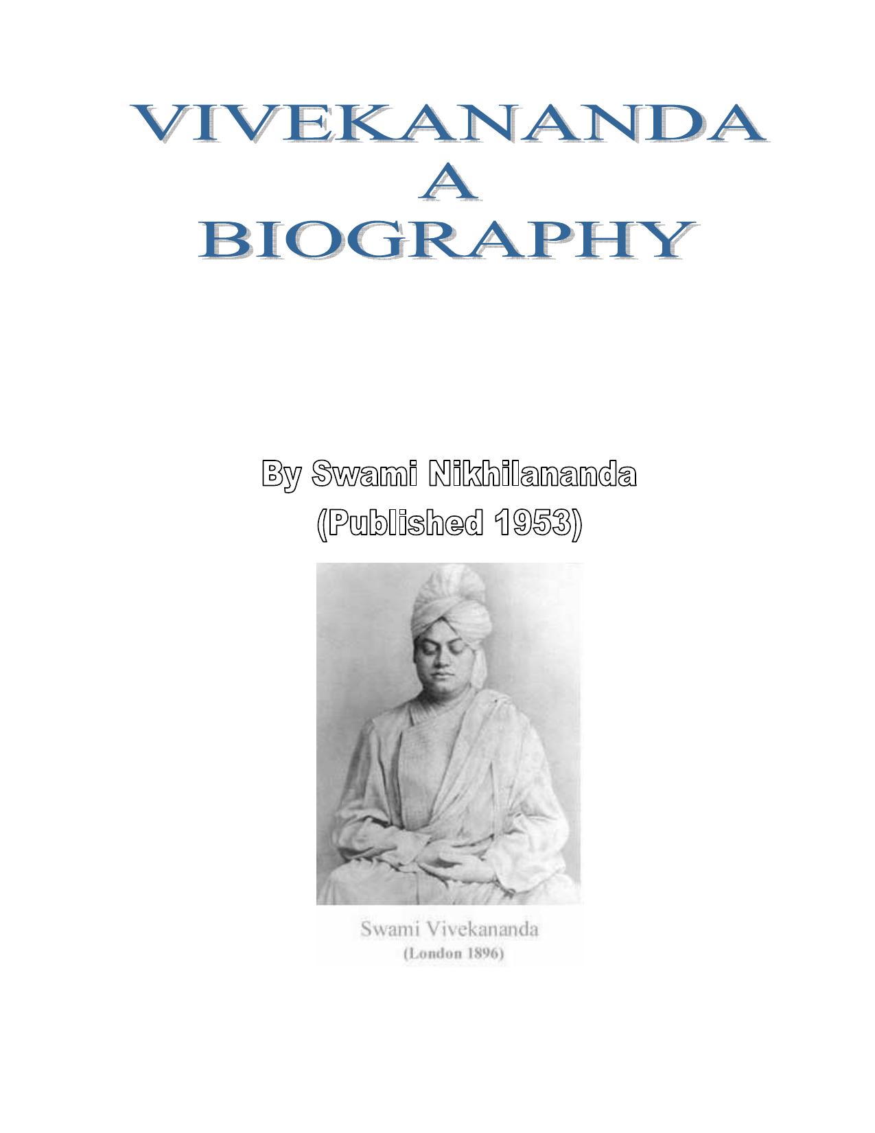 biography of swami vivekananda pdf download