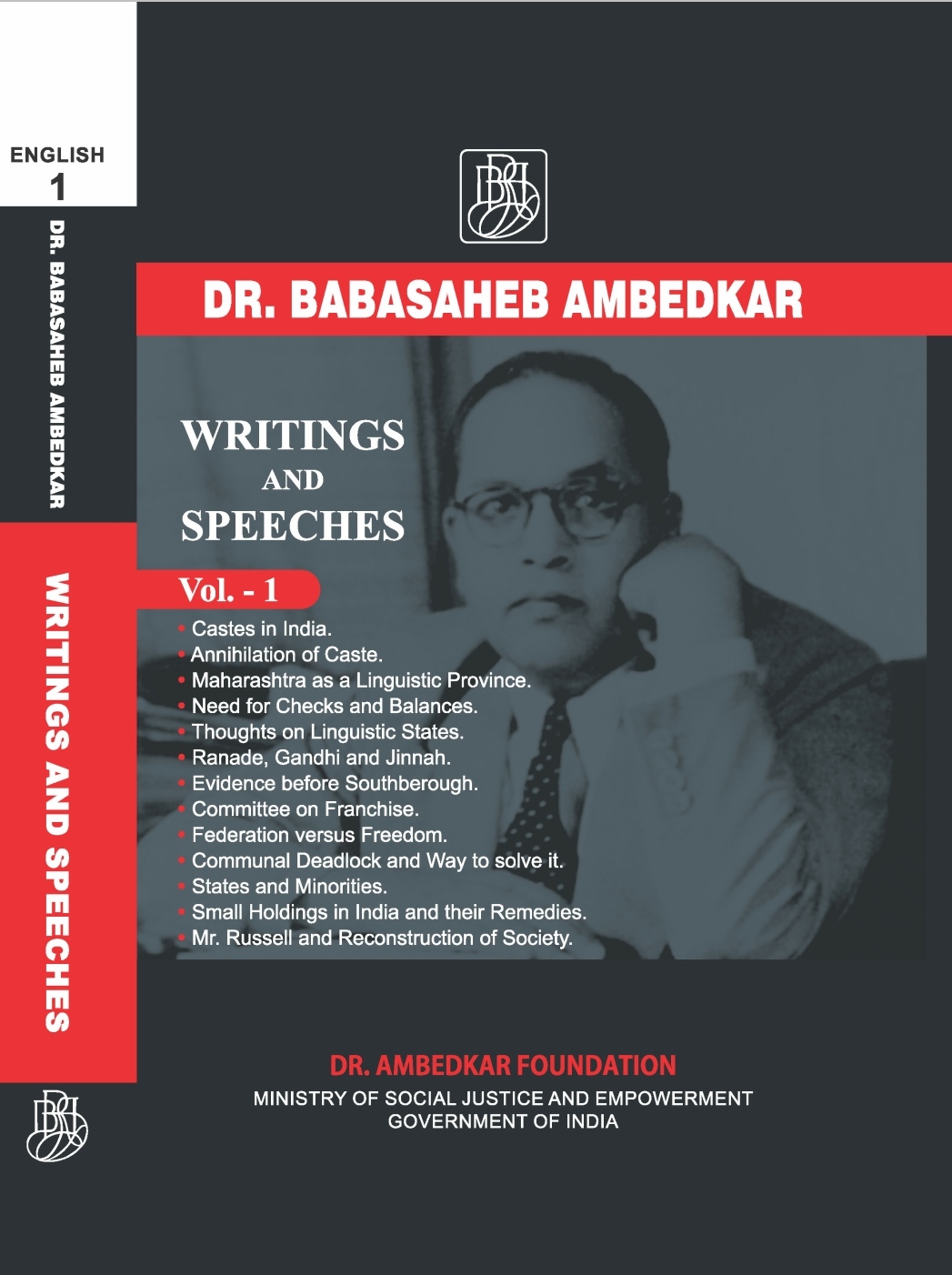 dr br ambedkar writings and speeches volume 1