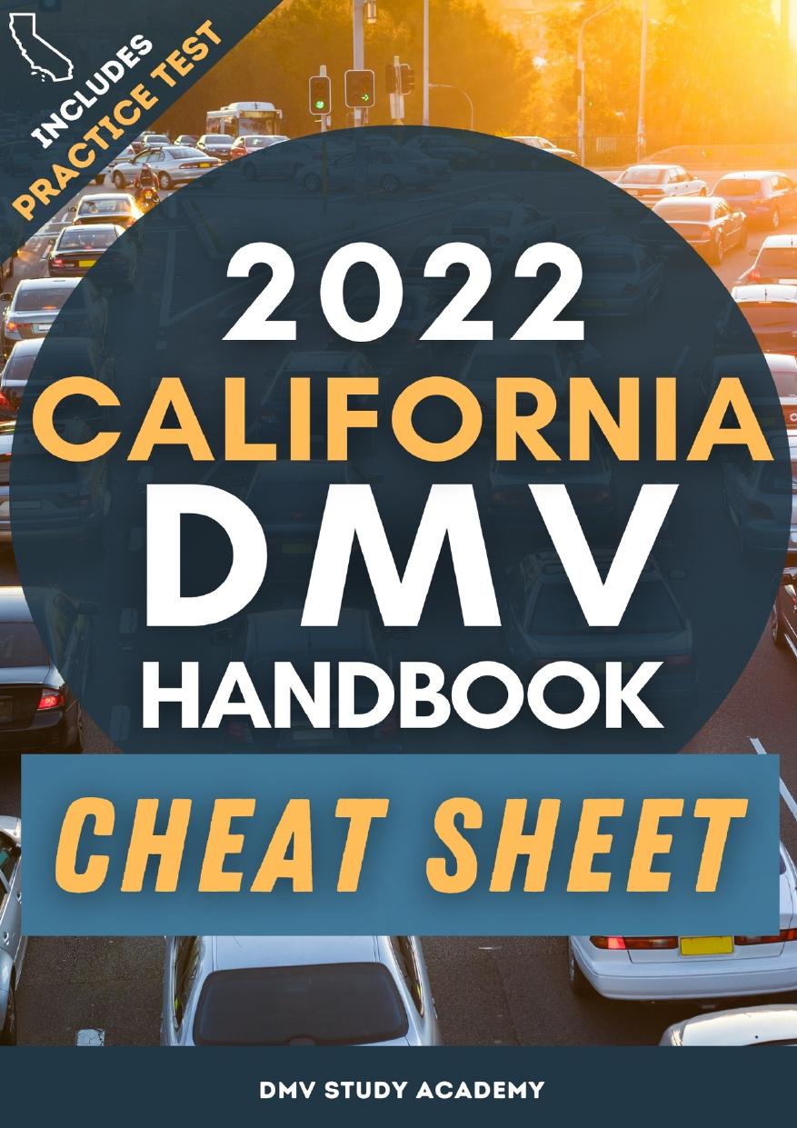 Download 2022 California DMV Handbook Cheat Sheet Drivers Permit Test